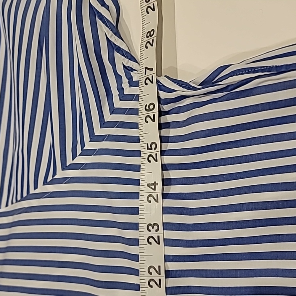 Northshore Striped Wide Collar French Cuff Dress Shirt Blue White 17 34 - Picture 12 of 13